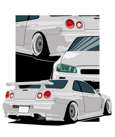 Easy Nissan Skyline Gtr R34 Drawing