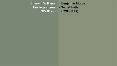 Sherwin Williams Privilege Green Sw 6193 Vs Benjamin Moore Secret Path Csp 800 Side By Side