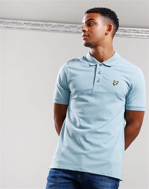 Lyle Scott Plain Polo Shirt Blue Smoke Terraces Menswear