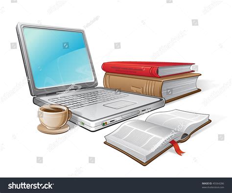 Laptop Books And Coffee Stock Photo 45564286 Shutterstock