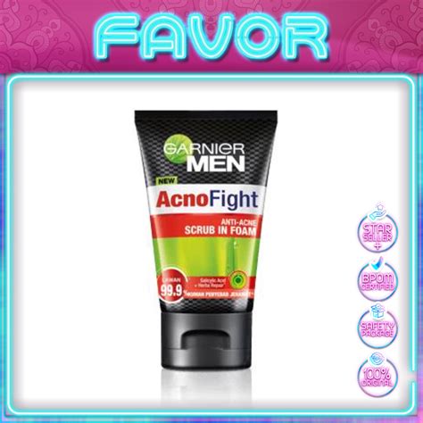 Jual GARNIER MEN Acno Fight Anti Acne Scrub In Foam Shopee Indonesia