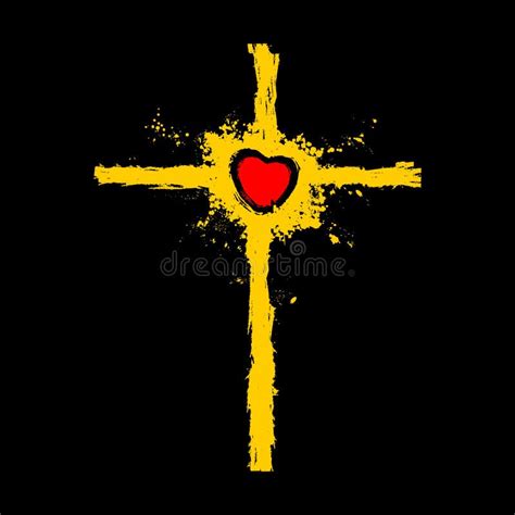 Heart In The Center Of The Cross Stock Vector Illustration Of Choir