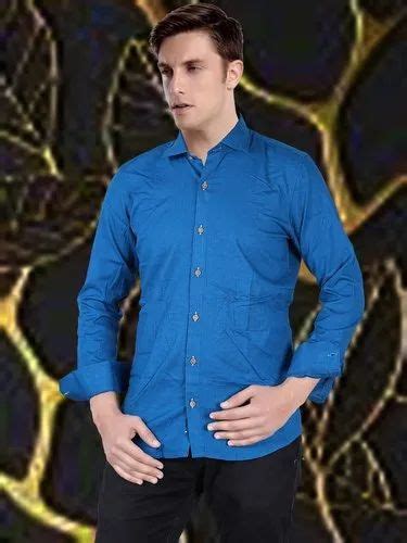 Plain Lycra Cotton Blend Men Lycra Shirts Full Sleeves At Rs 399 In