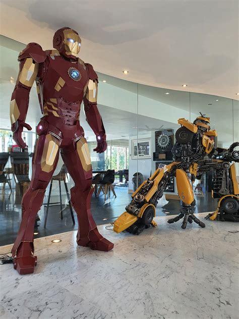 Iron Man Life Size Marvel Sci Fi Handmade Recycled Metal Etsy