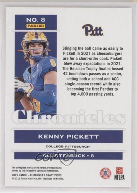 Panini Chronicles Draft Picks Recon Blue Kenny Pickett