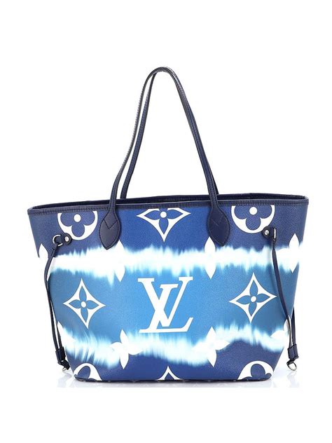 Louis Vuitton 100 Coated Canvas Blue Neverfull Nm Tote Limited Edition Escale Monogram Giant Mm