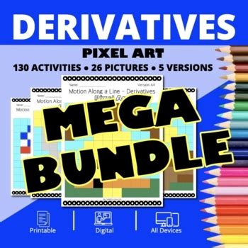 Patriotic Calculus Derivatives BUNDLE Math Pixel Art Activities By Qwizy