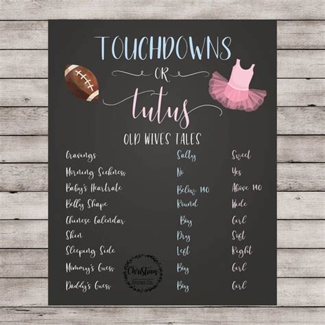 Touchdowns Or Tutus Gender Reveal Ideas Touchdown Or Tutu Etsy