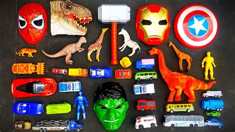 Menemukan Harta Karun Dinosaurus T Rex Ultraman Power Rangers Mobil