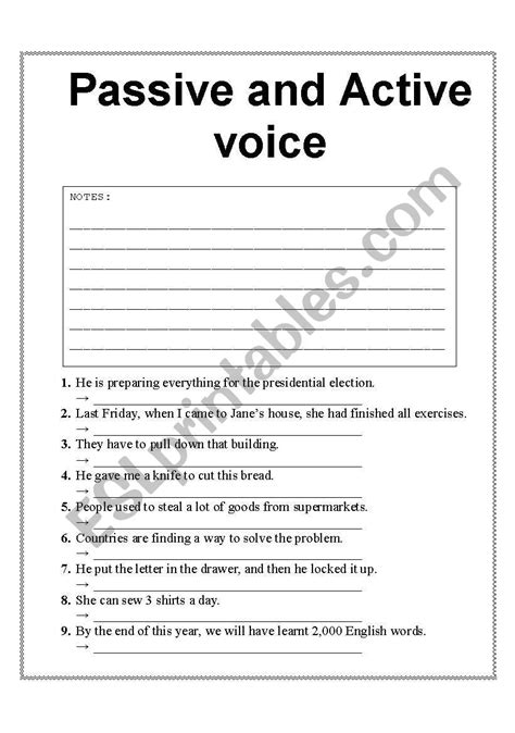 Active And Passive Voice Esl Worksheet By Gialai