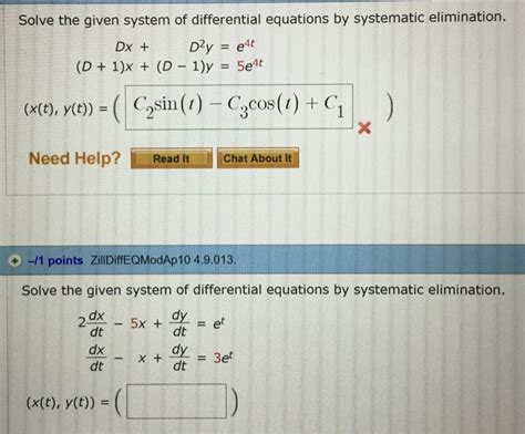 Solved Solve The Given System Of Differential Equation By Chegg