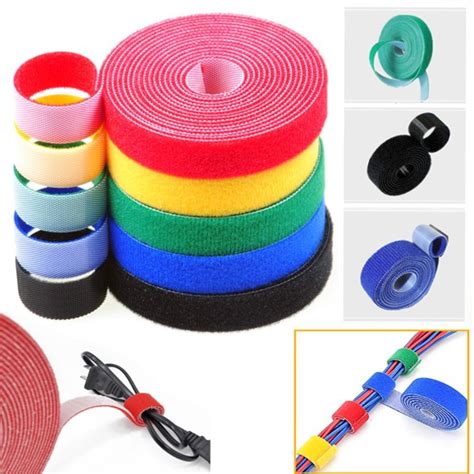 5m Wire Organizer Velcro Cable Ties, Velcro Straps Tape, Adhesive ...