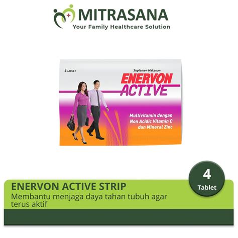 Jual Enervon Active Strip 4 Tablet Multivitamin Dan Zinc Untuk