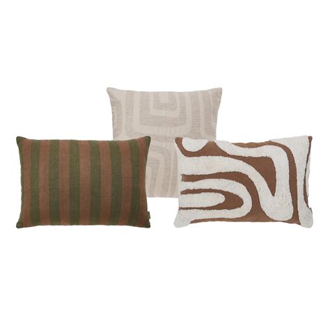 By Fonq Sierkussen Set Van Linen Stripe Groovy Wave Kopen Shop