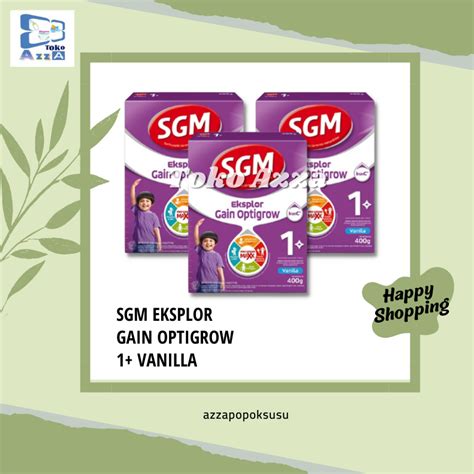 Jual SGM EKSPLOR GAIN OPTIGROW 1 VANILLA 400 GR Shopee Indonesia