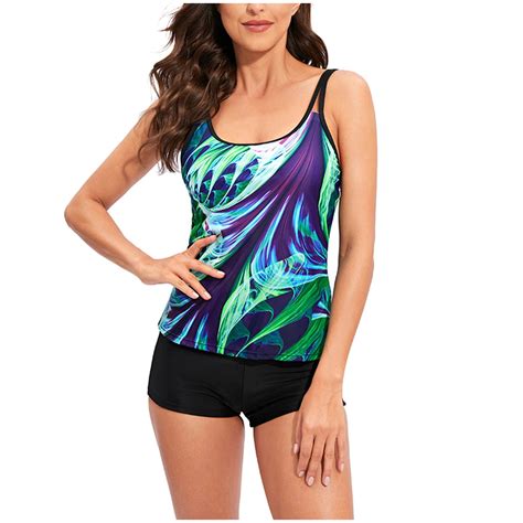 Vbvc Flowy Tankini Bathing Suits For Women Gradient Color Swimsuits Two