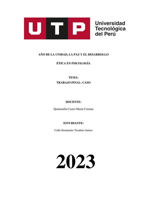 SOLUTION Universidad Tecnol Gica Del Per Caso3 De Tica Con Analisis