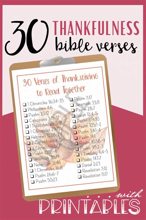 Free Printable Bible Verses about Thanksgiving - With Printables