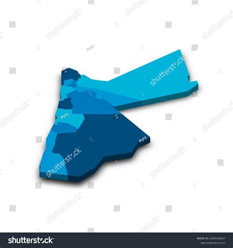 Jordan Political Map Administrative Divisions Stock Vector (Royalty ...