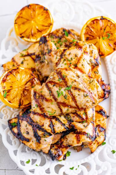 Lemon Garlic Grilled Chicken Thighs • Bread Booze Bacon