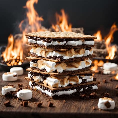 Premium Ai Image Delicious Homemade Marshmallow Smores