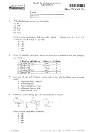 Soal Un Kimia 2014 Sicl4 Z39 PDF