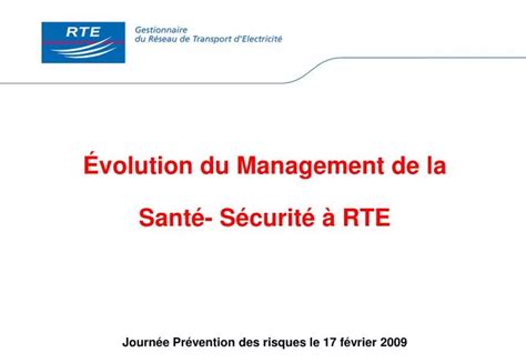 Ppt Volution Du Management De La Sant S Curit Rte Journ E