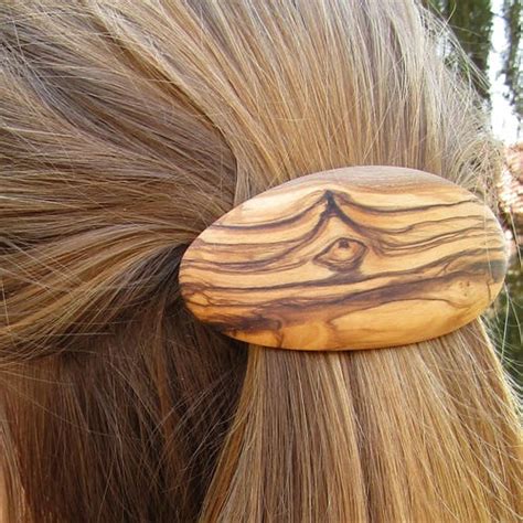 Barrette Olive Wood Hairpin Extra Large Hair Clip Clipper Etsy