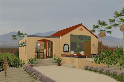 Adobe Southwestern Style House Plan 1 Beds 1 Baths 398 Sqft Plan