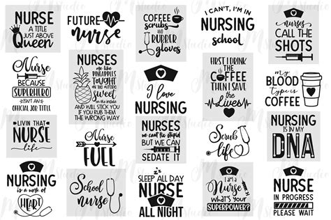 Nurse Quotes Svg Bundle By Mstudio Thehungryjpeg