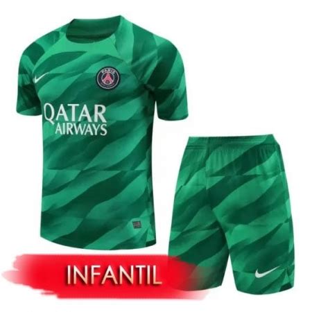 Kit Infantil Psg Uniforme Goleiro Paris Saint Germain