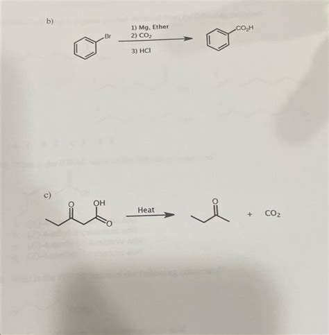 Solved b OH Br 1 Mg Ether 2 CO₂ 3 HCI Heat i CO₂H CO₂ Chegg