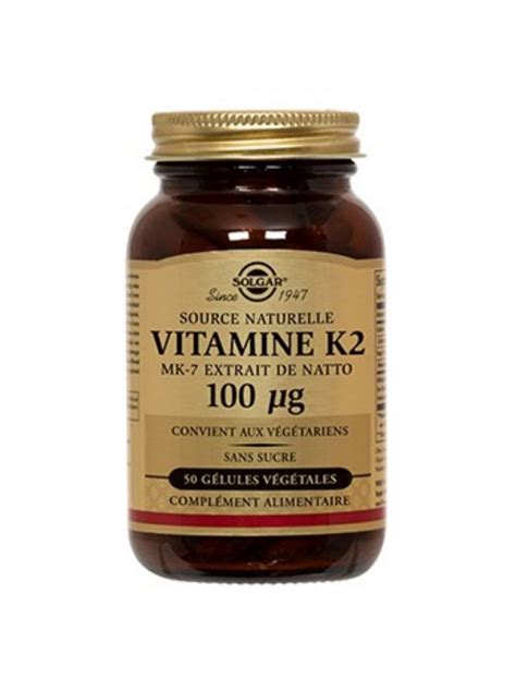 Acheter Vitamine K2 naturelle MK 7 100 ug Solidité des os et