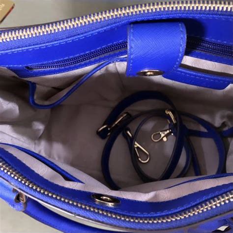 Authentic Michael Kors Sutton Medium Royal Blue Saffiano Leather 2 1 Bag Luxury Bags And Wallets