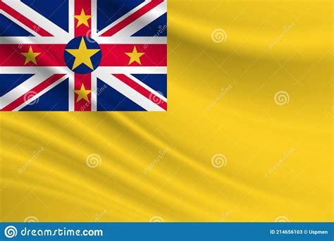 Bandera De Niue Textura De Tela De La Bandera De Niue Stock De