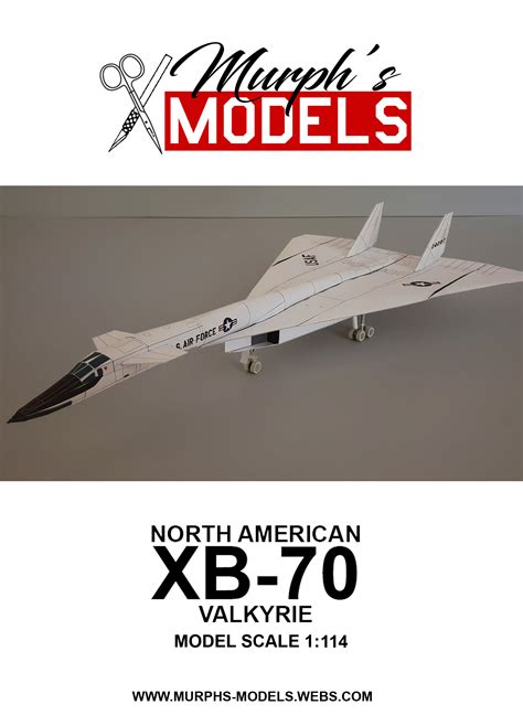 1/114 North American XB-70 Valkyrie 20207 Paper Model - EcardModels