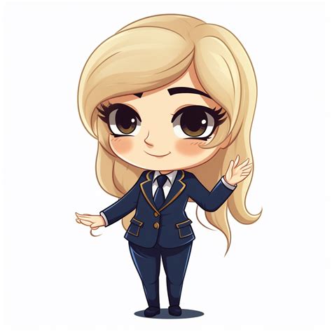 A Cute Female Banker Named Honey Clipart With Dark Blue Suit White