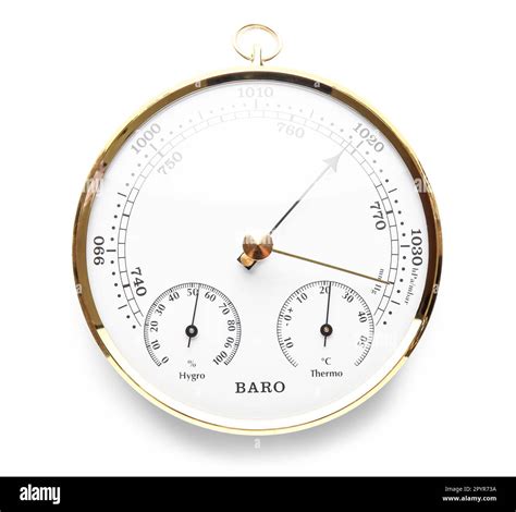 Aneroid Barometer Isolated On White Background Stock Photo Alamy