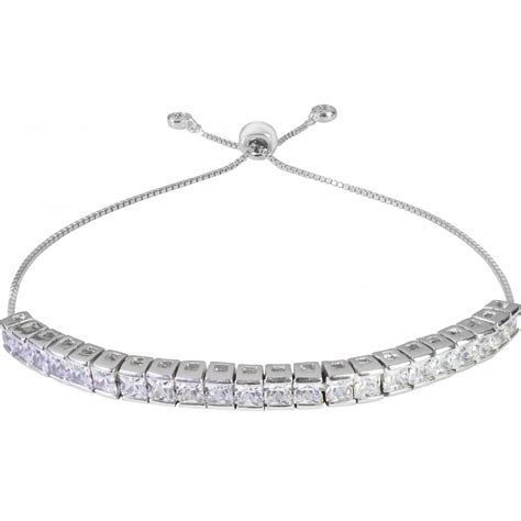 925 Sterling Silver Cubic Zirconia Adjustable Strand Tennis Bracelet