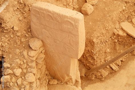 Pillar In Enclosure D At The Neolithic Archaeological Site Of