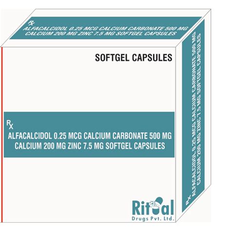 Alfacalcidol 0 25 Calcium Carbonate 500mg Calcium 200mg Zinc 7 5 S