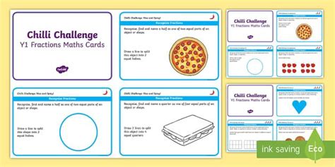 Use This Fun And Engaging Set Of Year 1 Fractions Chilli Challenge Maths Cards To Really Spice