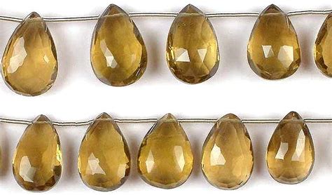 Lemon Topaz Faceted Briolette Exotic India Art