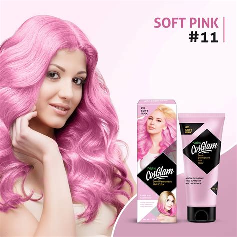 Nisha Cosglam Unisex Semi Permanent Pink Hair Color Dye 4 06 Oz 11 Soft Pink