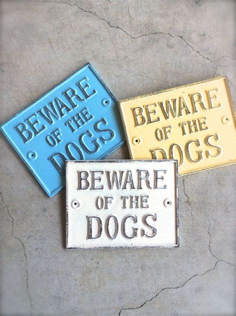 Beware of the Dogs Cast Iron Sign Metal Dog Sign Beware of | Etsy | Vintage inspired signs ...