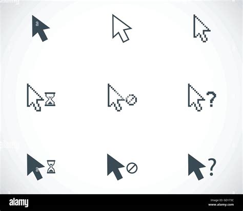 Vector Black Mouse Cursor Icons Set Stock Vector Image Art Alamy