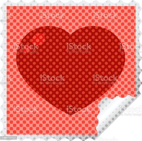 Heart Symbol Graphic Square Sticker Stamp Stock Illustration Download Image Now Art Art