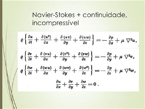 Equa Es Navier Stokes Mec Nica Dos Fluidos