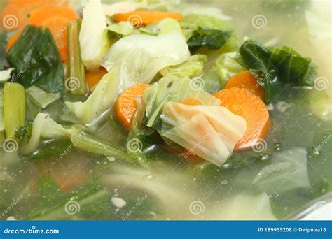 Sayur Bening Bayam or Spinach Clear Soup on White Stock Photo - Image of halal, lunch: 189955208