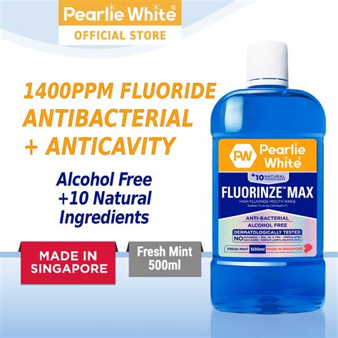 Pearlie White Fluorinze Max High Fluoride Mouth Rinse Mouth Wash